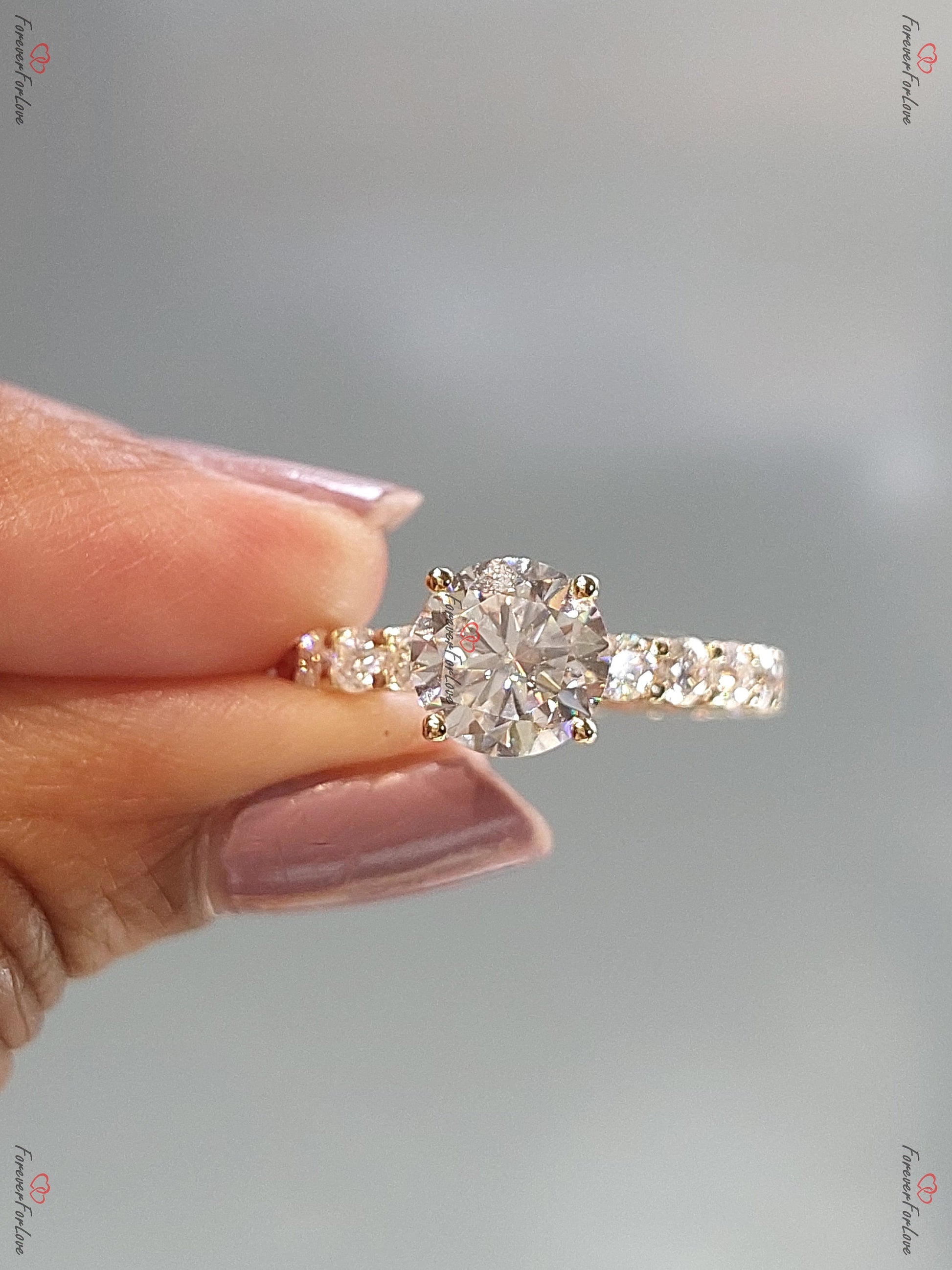 Round Moissanite Engagement Ring