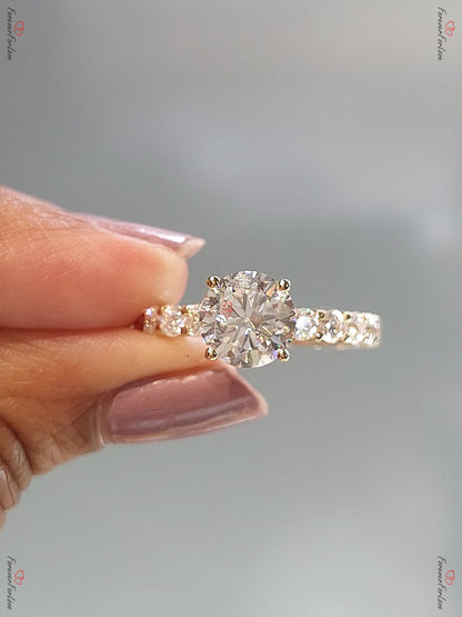 Round Moissanite Engagement Ring