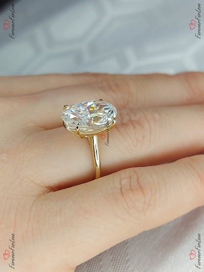 6.5 Ct Oval Moissanite Engagement Ring