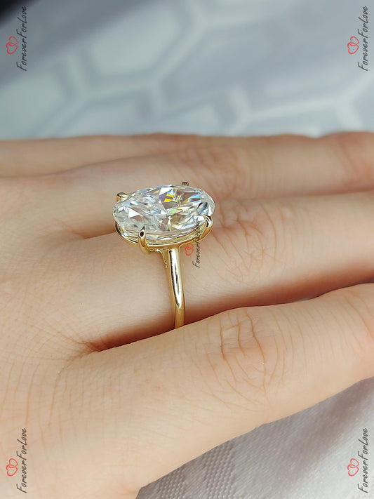 6.5 Ct Oval Moissanite Engagement Ring