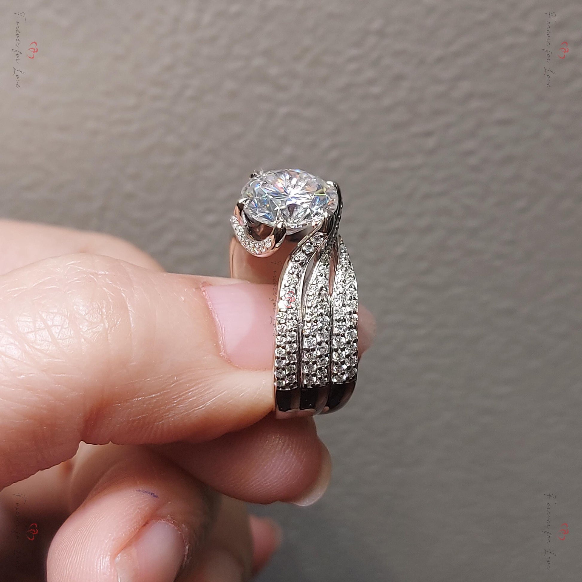 4 Ct Round Diamond, Moissanite Engagement Ring