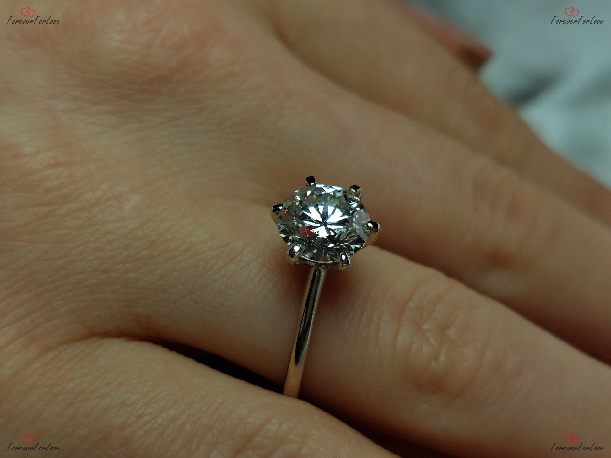 2.53 Ct Round Lab Diamond Solitaire Engagement Ring