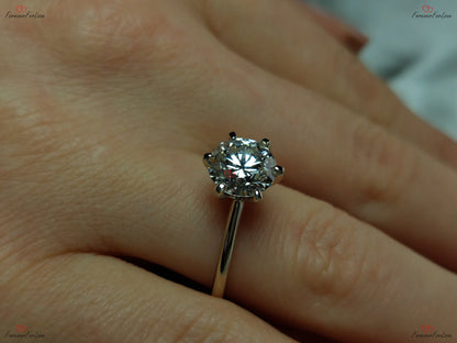 2.53 Ct Round Lab Diamond Solitaire Engagement Ring