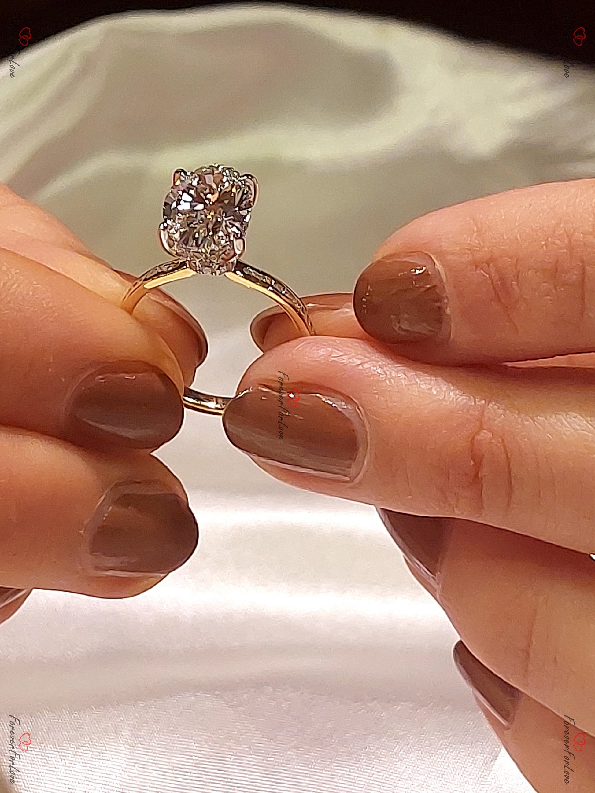 IGI Certified Oval Lab Diamond Engagement Ring