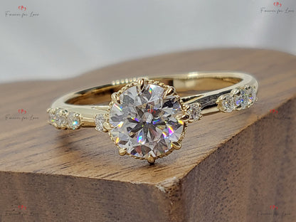 Round Lab Diamond Engagement Ring