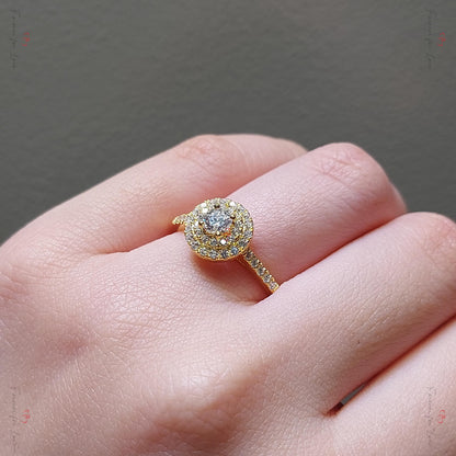 Round Natural Diamond Halo Engagement Ring