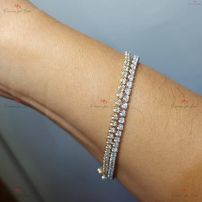 Diamant Tennisarmband 14K Weißgold rundes Tennisarmband, im Labor gezüchtetes Armband, wunderschönes Weißes Diamantarmband, 1.5mm rundes Armband.