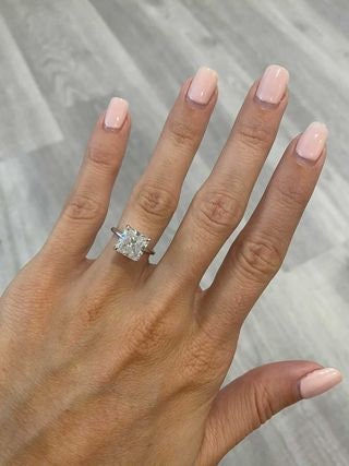 Radiant Moissanite Solitaire Engagement Ring Radiant cut 1Ct Moissanite Brilliant Cut engagement ring in 935 Argentium Silver — custom handcrafted by Forever For Love