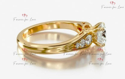 Round Lab Diamond Engagement Ring