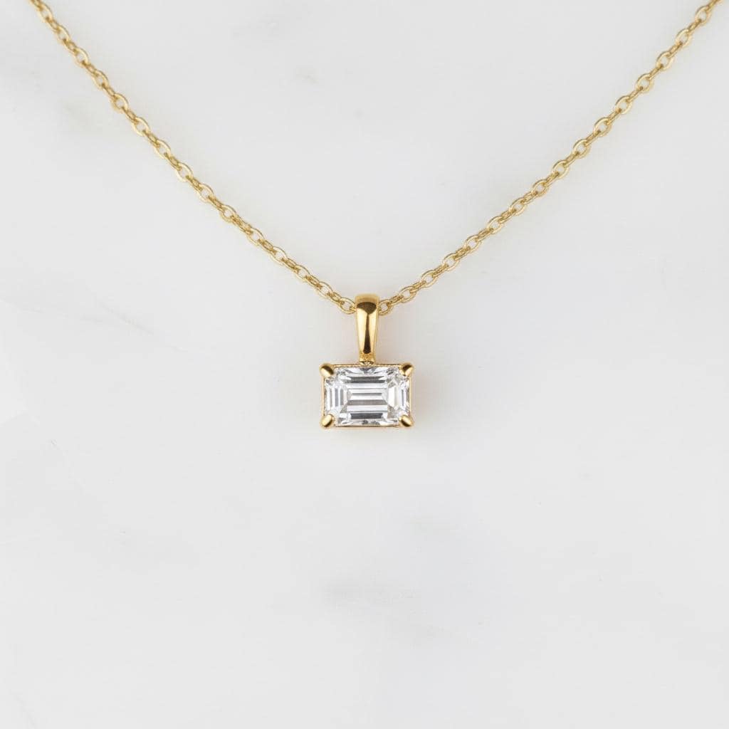 1 Karat IGI zertifizierter, im Labor gezüchteter Diamant-Anhänger, minimalistischer Smaragd-Anhänger für Damen, Solitär-Anhänger als Geburtstagsgeschenk, zierlicher Anhänger für Sie Moissanite engagement ring in Gold or Platinum — custom handcrafted by Forever For Love
