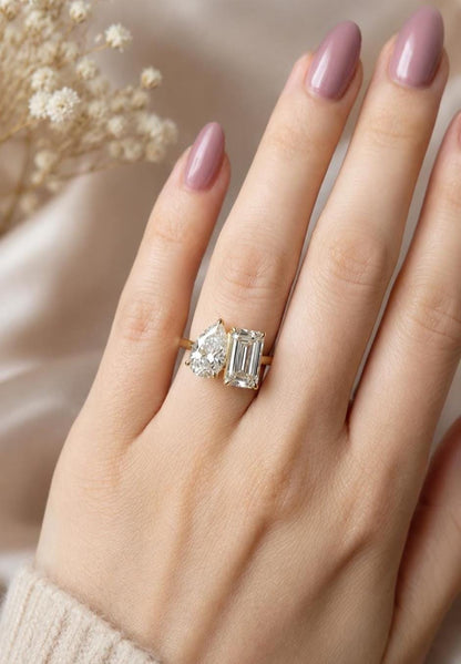 4.5 Ct Emerald Lab Diamond Engagement Ring