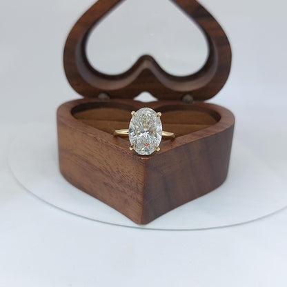 4 Ct IGI Certified Oval Lab Diamond Solitaire Engagement Ring
