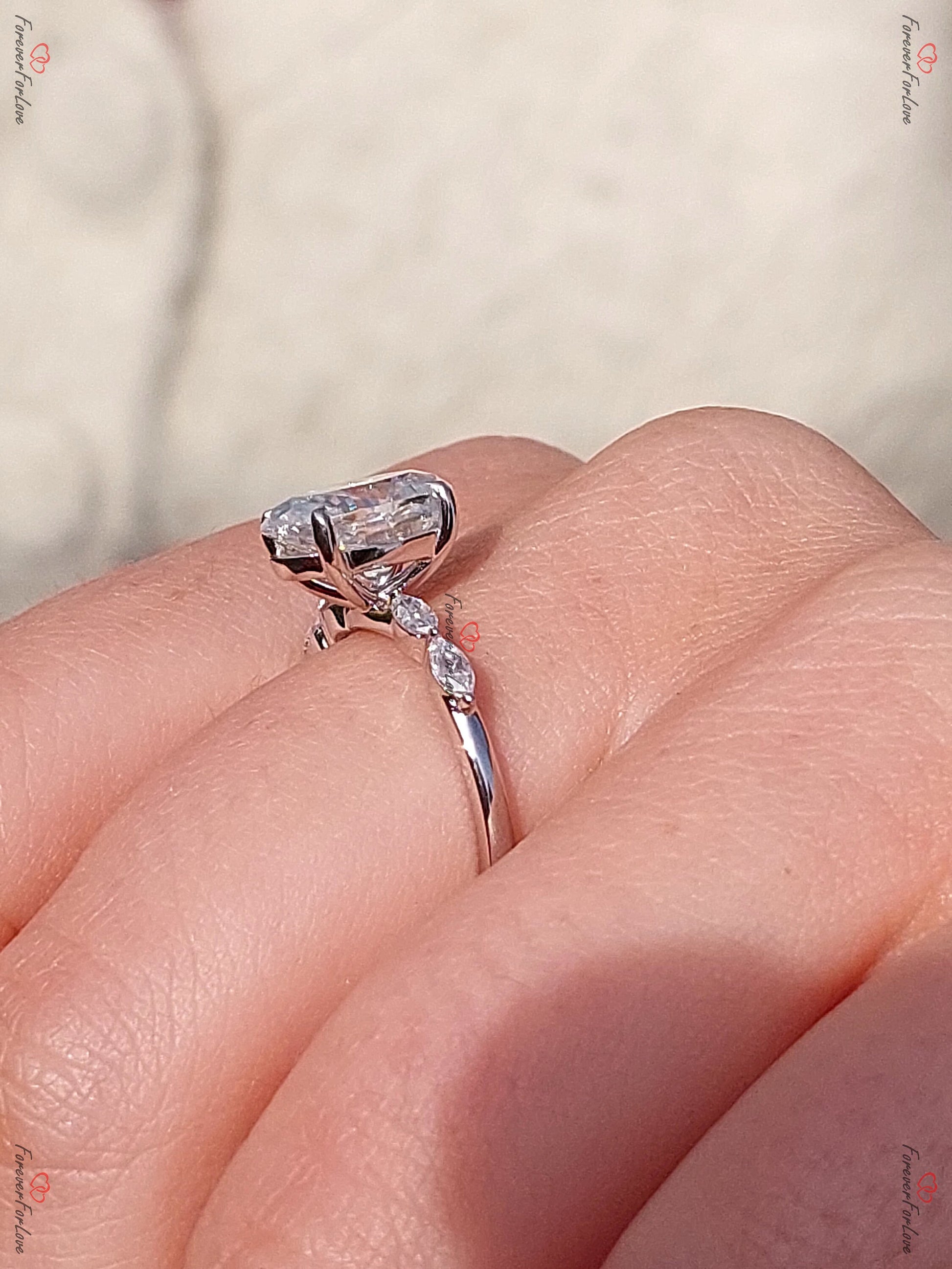 2 Ct Oval Diamond, Moissanite Engagement Ring