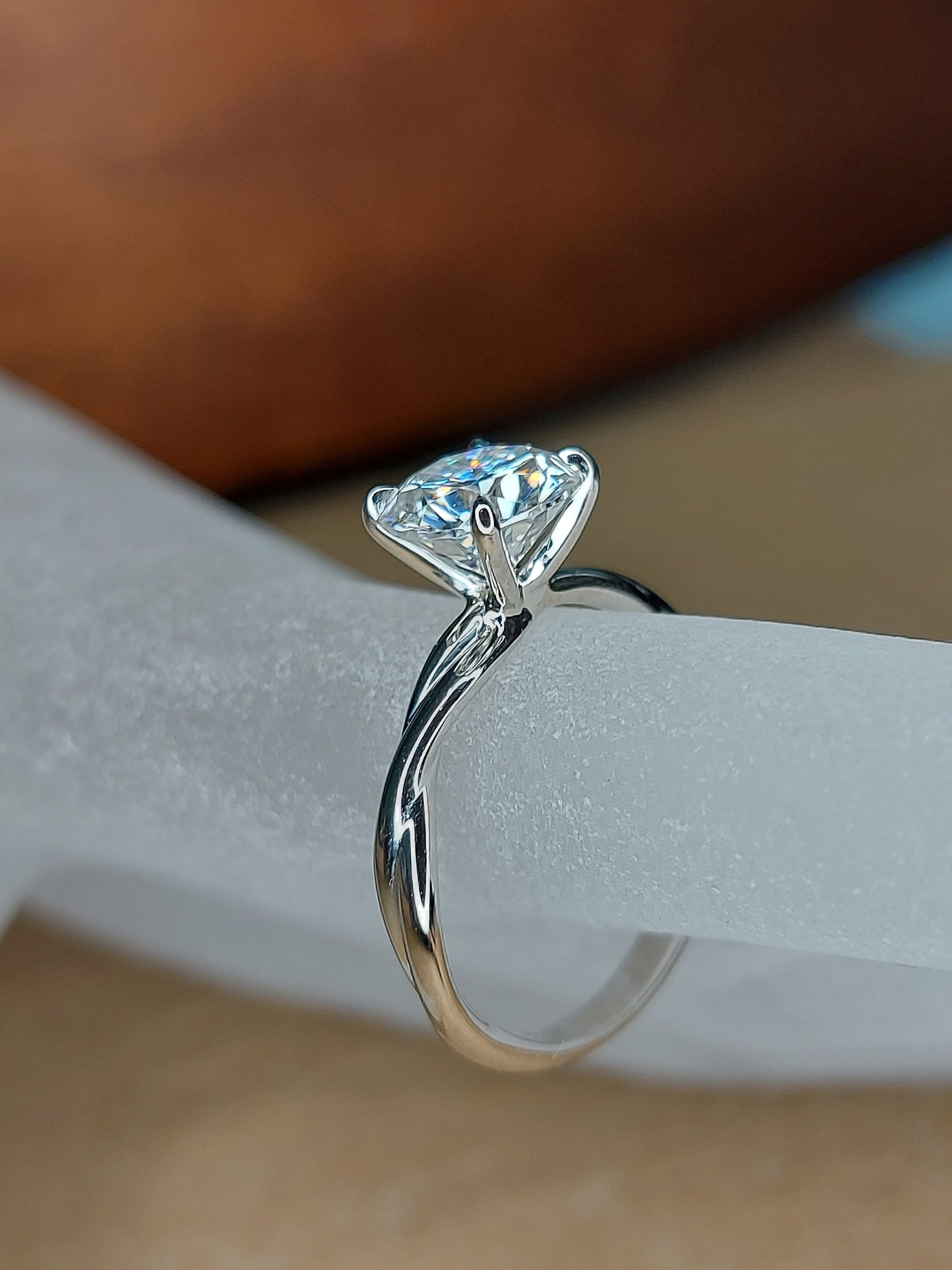 1 Ct Round Natural Diamond Solitaire Engagement Ring