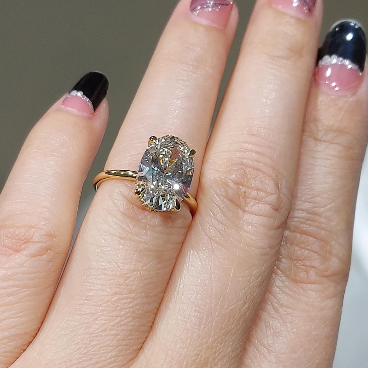 4 Ct IGI Certified Oval Lab Diamond Engagement Ring with Pavé Accents Oval cut 1Ct Moissanite Brilliant Cut engagement ring in 935 Argentium Silver — custom handcrafted by Forever For Love