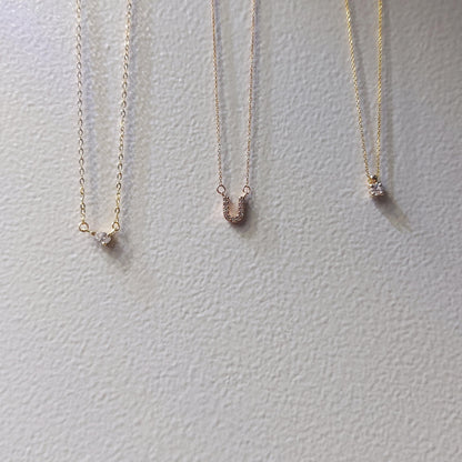 Round diamond Necklace, 14k Yellow Gold, Dainty Minimalist Round Pendant, Real Diamond Womens Necklace, Special Gift For Her.