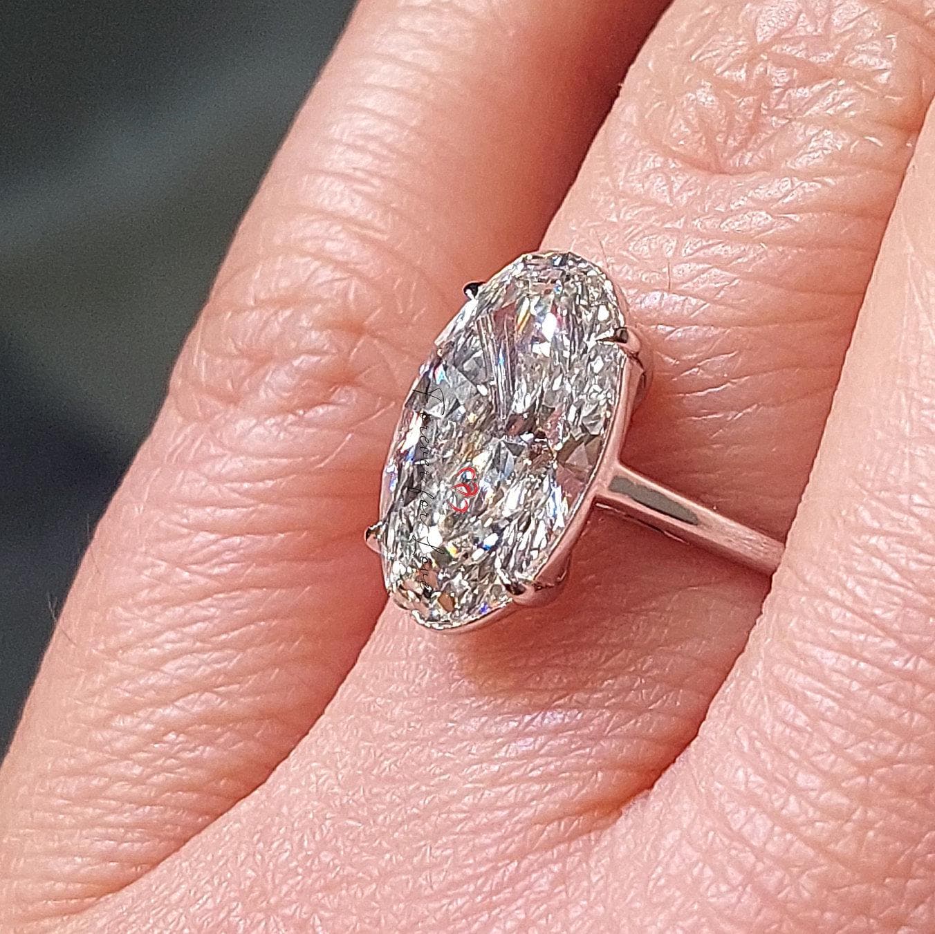 8 Ct Oval Moissanite Pavé Engagement Ring Oval cut 1Ct Moissanite Brilliant Cut engagement ring in 935 Argentium Silver — custom handcrafted by Forever For Love