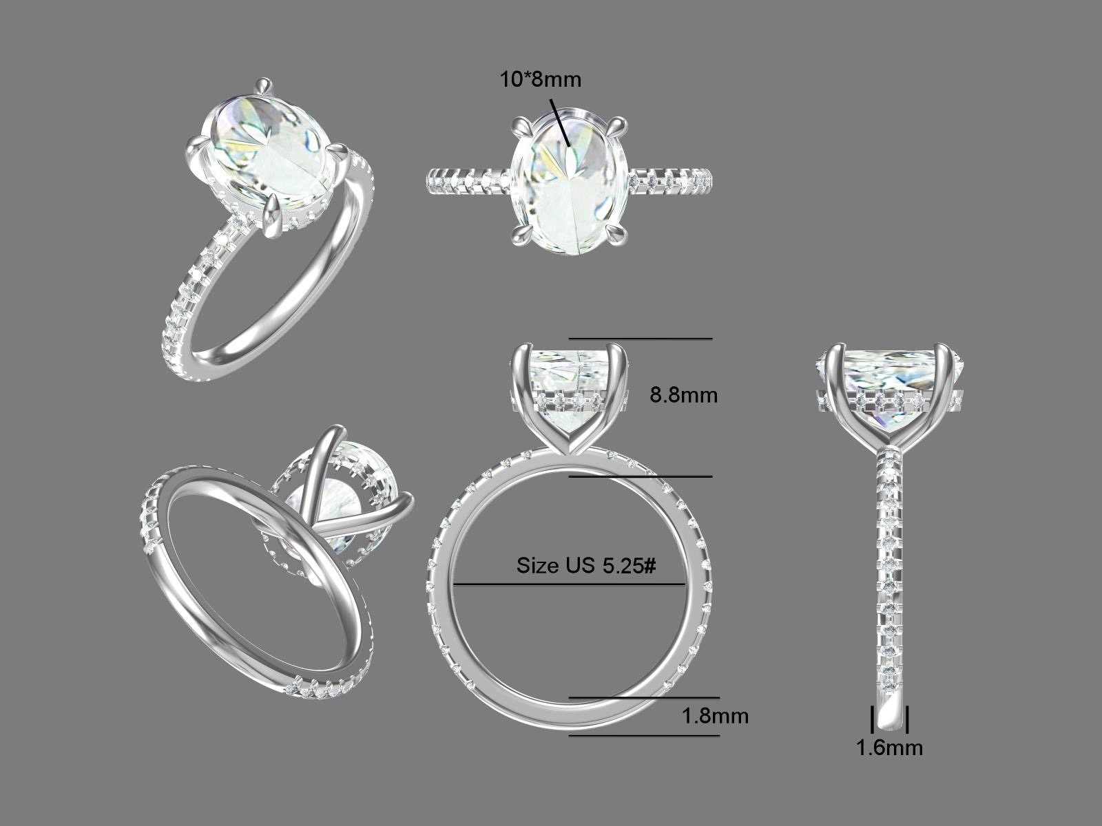 Oval Moissanite Engagement Ring