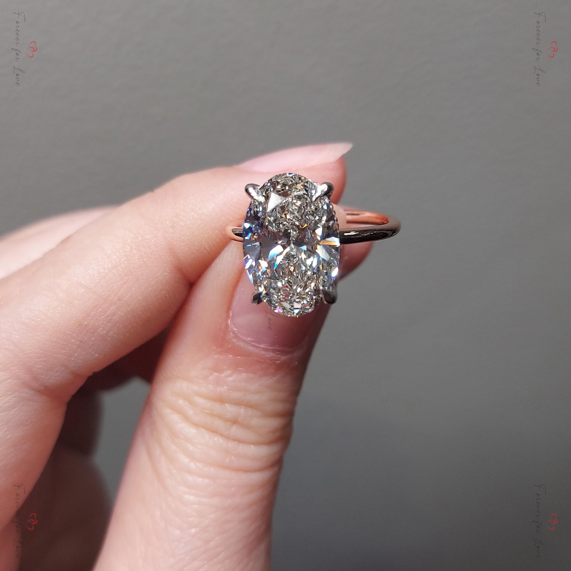 4.5 Ct Oval Lab Diamond Solitaire Engagement Ring