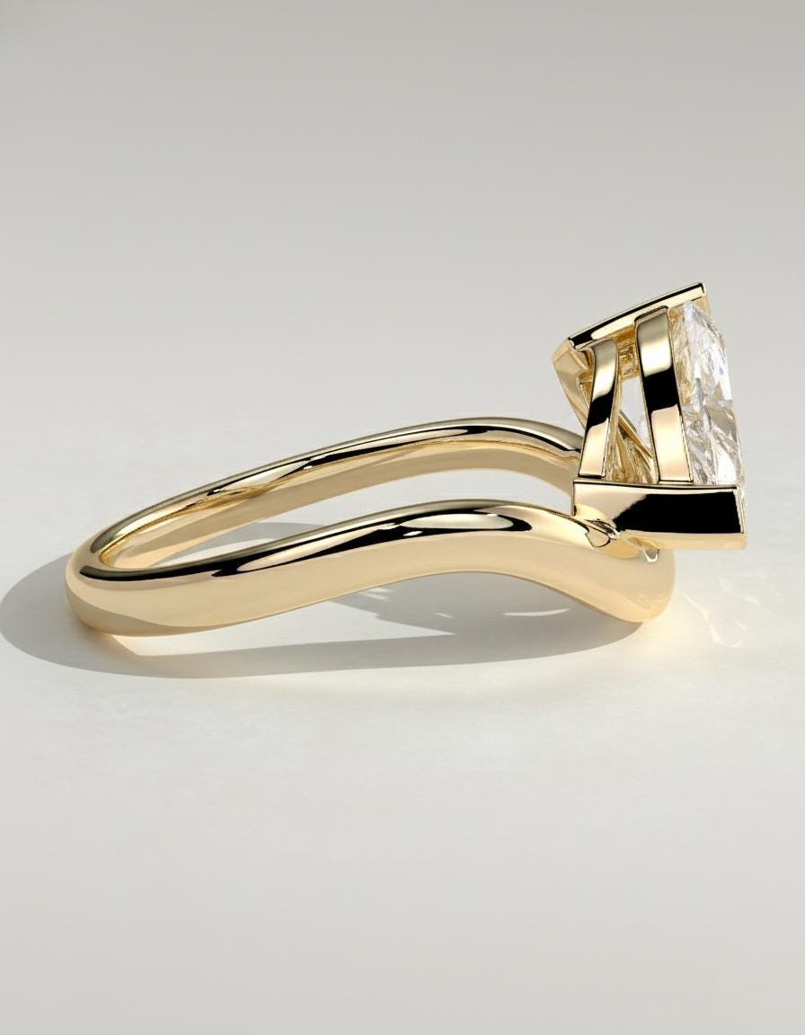 1 Ct IGI Certified Marquise Lab Diamond Engagement Ring
