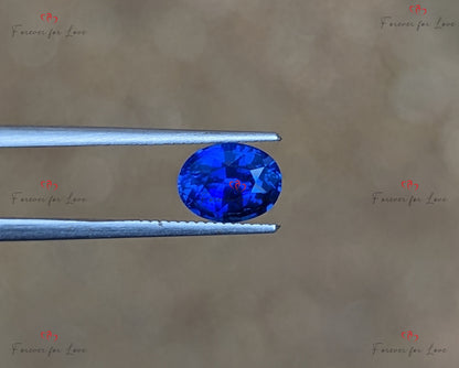 Königsblauer Saphir 1,14 Karat, natürlicher, ovaler Edelstein aus Ceylon, leuchtend blauer Stein, individuelles Schmuckgeschenk für Sie