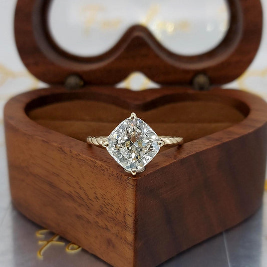 3 Ct IGI Certified Cushion Lab Diamond Engagement Ring