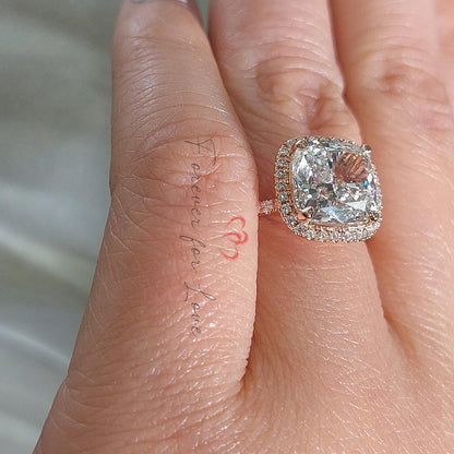 Cushion Diamond Halo Engagement Ring
