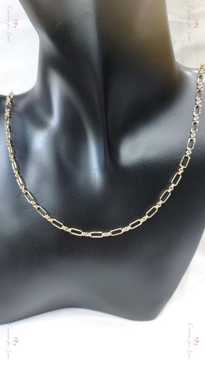 14K Gold Paperclip-Kettenhalskette: Klobige runde Glieder, 20 Zoll