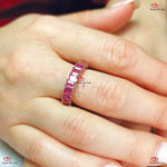 Vivid Hot Pink Natural Mined Sapphire Full Eternity Band Forever For Love
