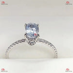 Sapphire Engagement Ring set in/ Rose Gold Forever For Love