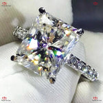 Radiant Cut  Forever One Moissanite Engagement Ring in White Gold Forever For Love