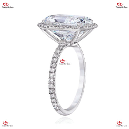 Radiant Cut Diamond Engagement Ring With Halo