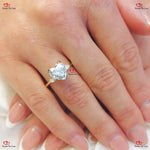 2.5 Carat Heart Moissanite Engagement Ring with Vintage Yellow Gold Band Forever For Love