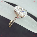 Oval Crushed Ice Moissanite Engagement Ring in Rose Gold Forever For Love