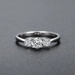 0.5 Carat Three Stone Natural Diamond Ring Forever For Love