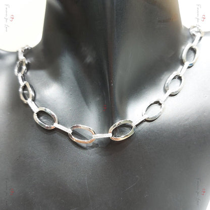 Iced Paperclip | 14K Solid Gold Paperclip Chain Necklace with Lab Diamonds Forever For Love