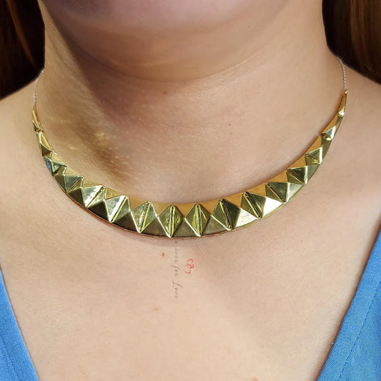 Golden Dynasty | 14K Chunky Solid Gold Egyptian Necklace Forever For Love