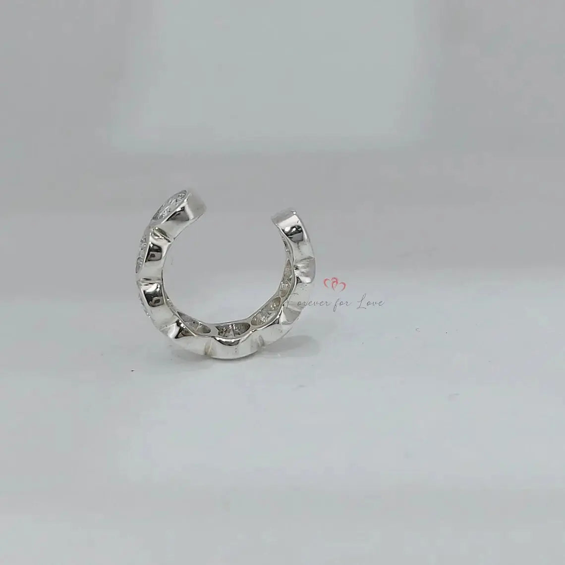 14K Gold Genuine Diamond Cuff Earring | 3mm Diamond Cartilage Piercing