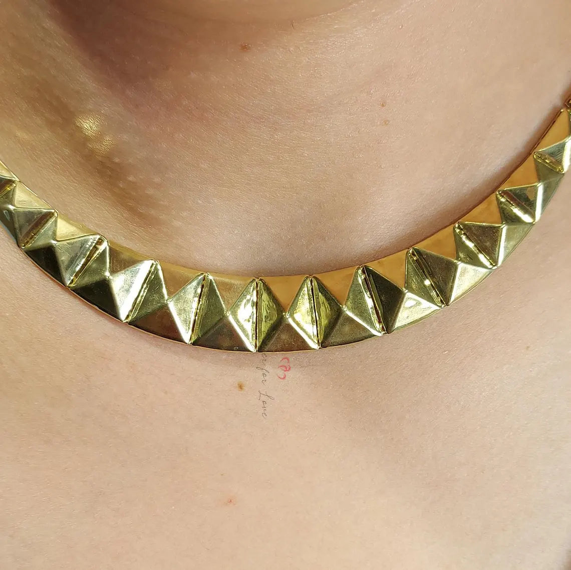Golden Dynasty | 14K Chunky Solid Gold Egyptian Necklace Forever For Love