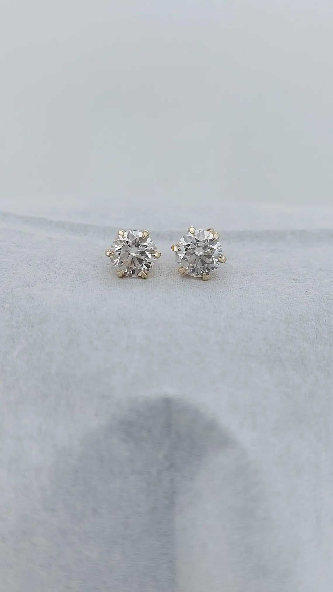 2 carats total lab grown Diamond Round Stud Earring Forever For Love