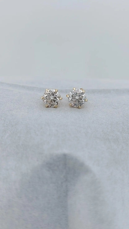 2 carats total lab grown Diamond Round Stud Earring Forever For Love