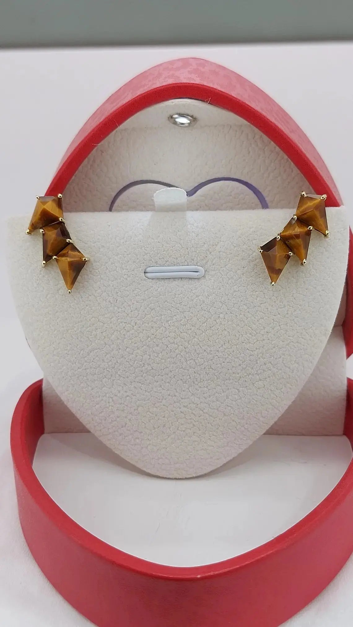 Vintage Brown Tiger Eye Climber Earrings Forever For Love