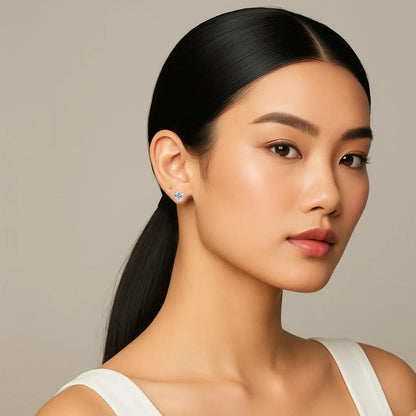 2 carats total lab grown Diamond Round Stud Earring Forever For Love