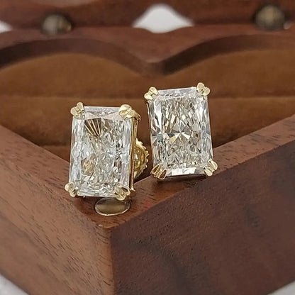 Radiant Cut Lab Grown Diamond Stud Earrings Forever For Love