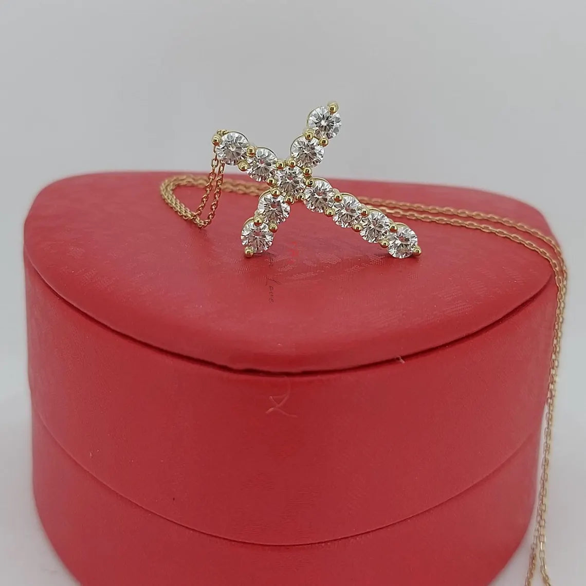 Radiant Faith | Solid Gold Diamond Cross Necklace for Women Forever For Love
