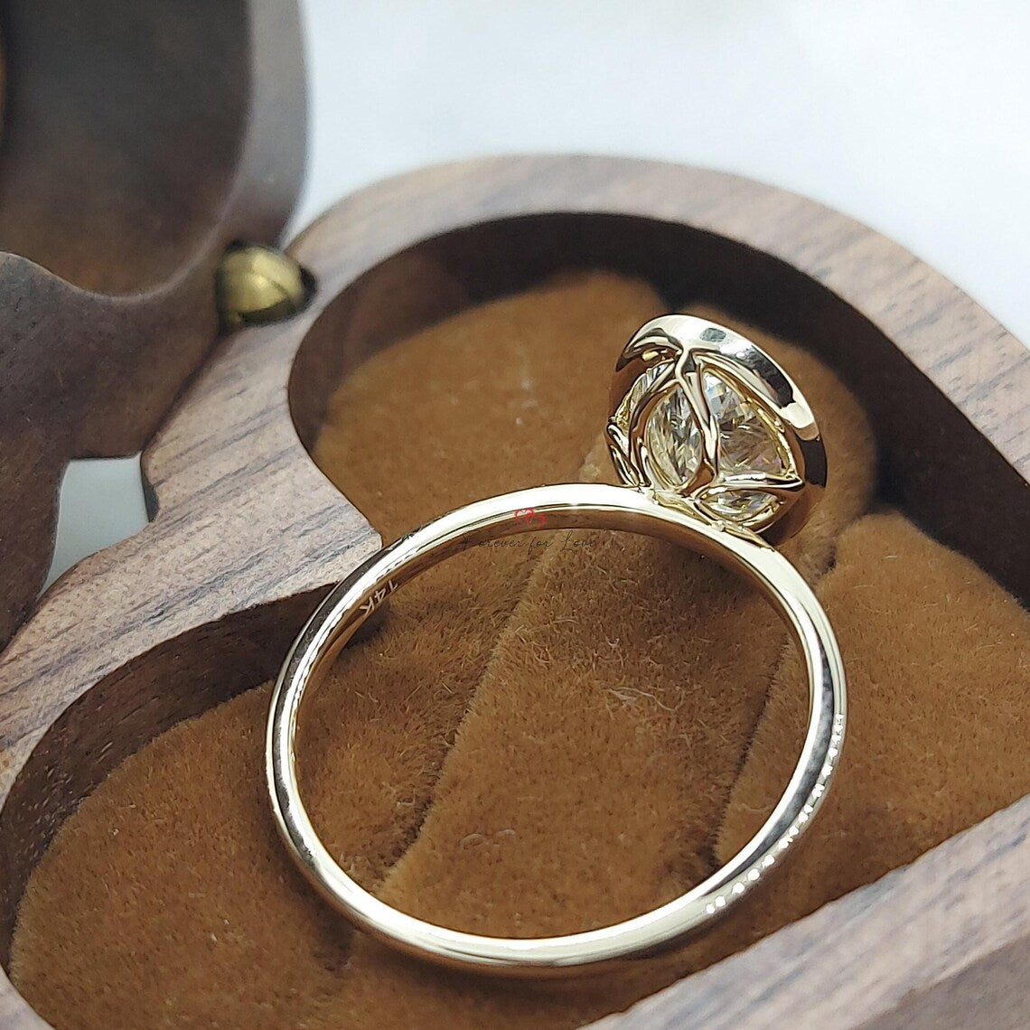 1.59Ct D VVS2 Oval Cut Lab Grown Diamond Bezel Set Solitaire Engagement Ring Forever For Love