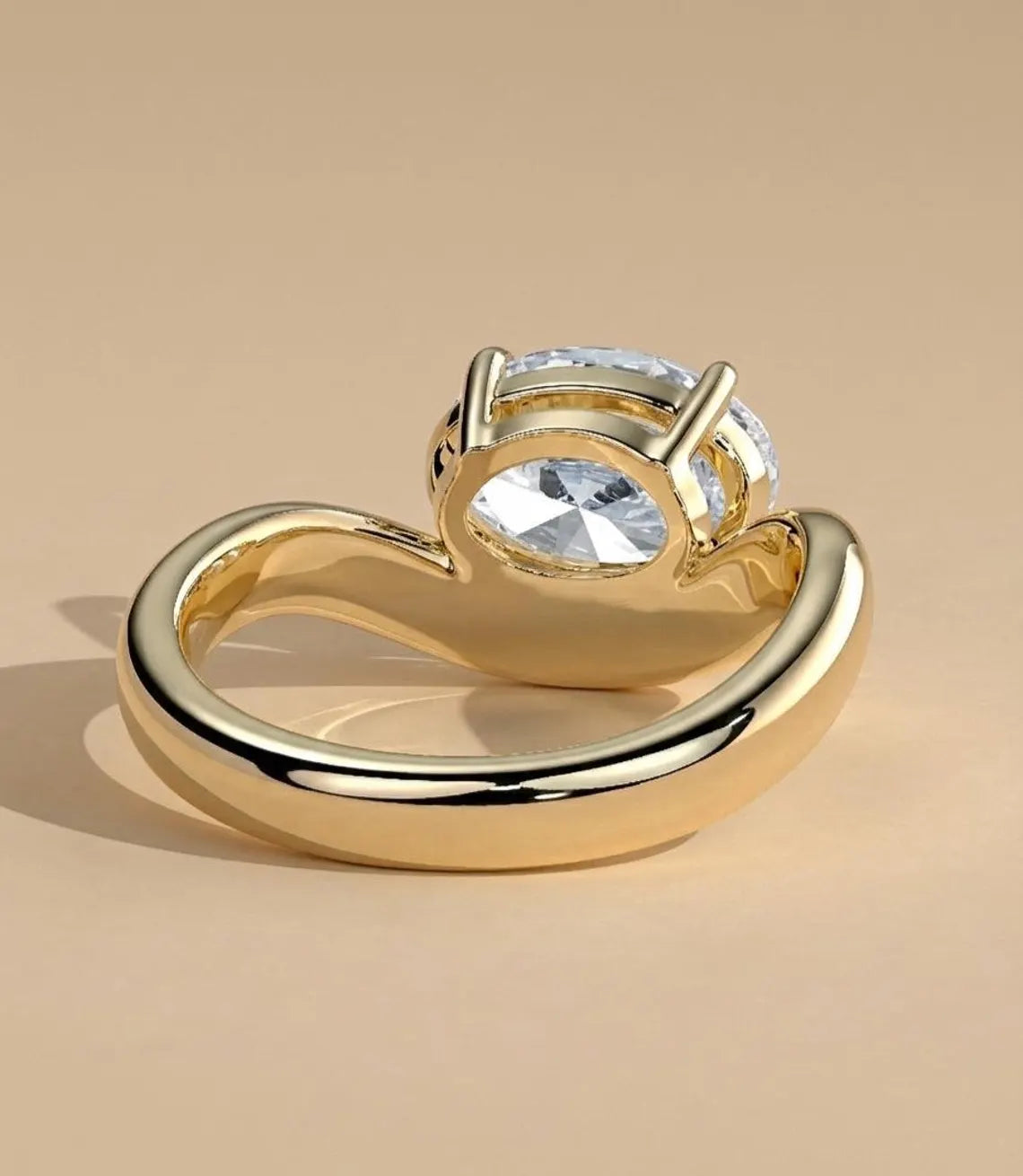 Oval Lab-Grown Diamond Engagement Ring – East to West Setting Forever For Love