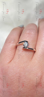 Natural earth mined GIA Diamond solitaire in Platinum, Anniversary bridal wedding ring. Forever For Love