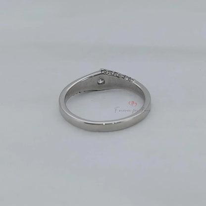 Solid Gold 3.5mm Natural Diamond Engagement Band, Minimalist Wedding Band for Men Forever For Love