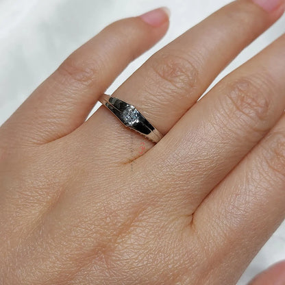 Solid Gold 3.5mm Natural Diamond Engagement Band, Minimalist Wedding Band for Men Forever For Love